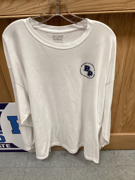 BP White Gildan Longsleeve