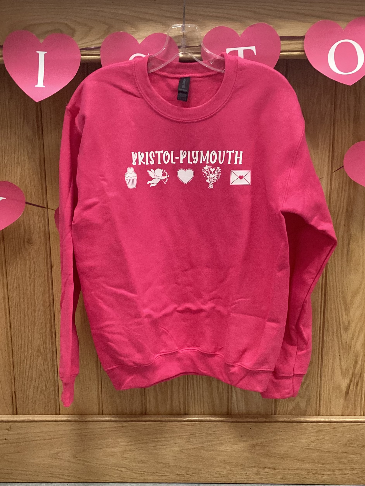 Valentine Hot Pink B-P Crewneck