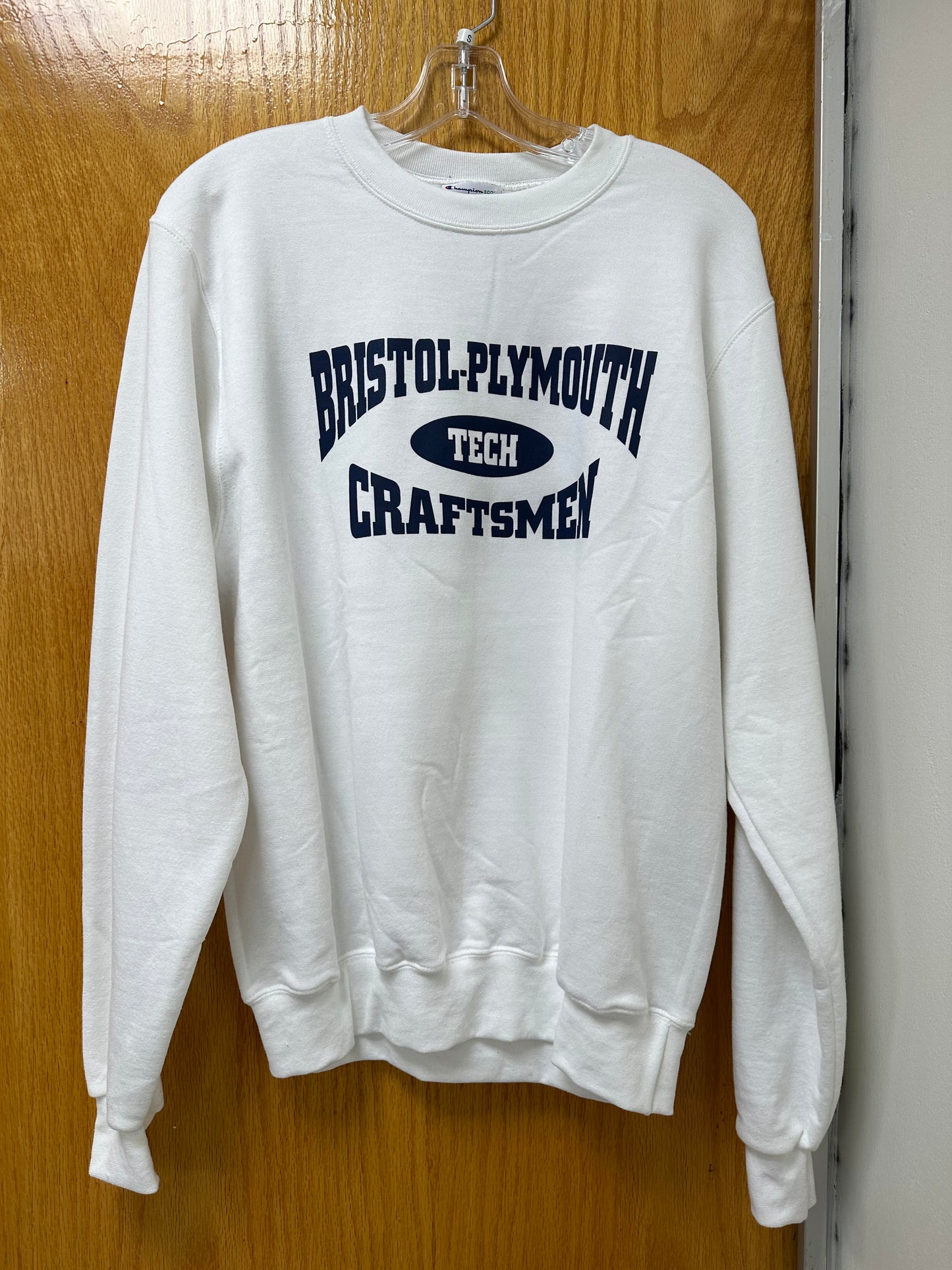 BP Tech White Champion Crewneck