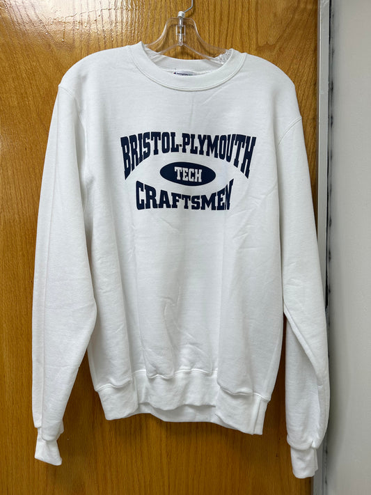 BP Tech White Champion Crewneck