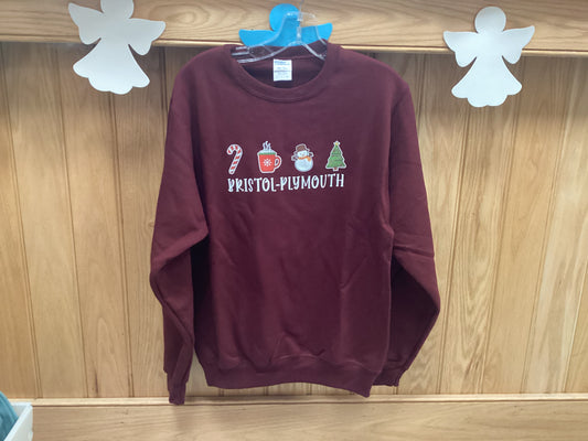 B-P Maroon Holiday Crewneck